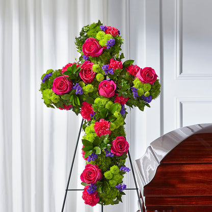 Tribute Rose Floral Cross – BLOOMERS FLOWER & ASHLEY JO ANTIQUES, Corry PA