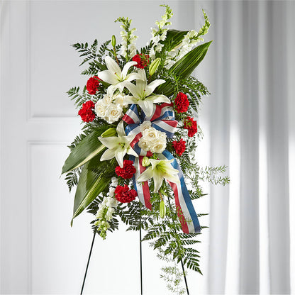 Stars of Life Standing Spray – BLOOMERS FLOWER & ASHLEY JO ANTIQUES, Corry PA