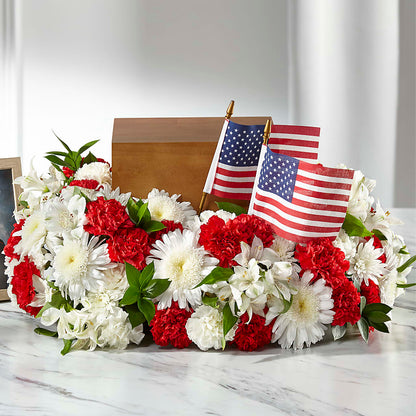 Spirit of Patriotism Cremation Adornment – BLOOMERS FLOWER & ASHLEY JO ANTIQUES, Corry PA