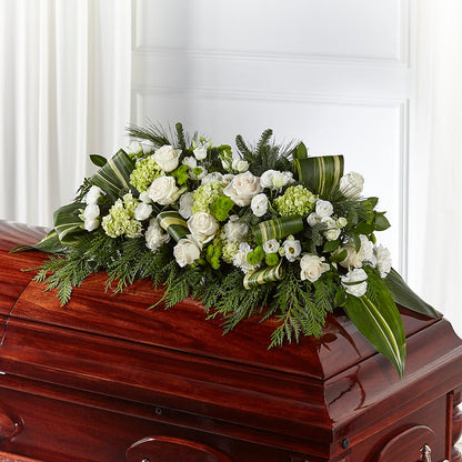Hopeful Gesture Casket Spray – BLOOMERS FLOWER & ASHLEY JO ANTIQUES, Corry PA