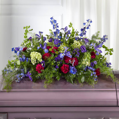 Always Treasured Casket Spray – BLOOMERS FLOWER & ASHLEY JO ANTIQUES, Corry PA