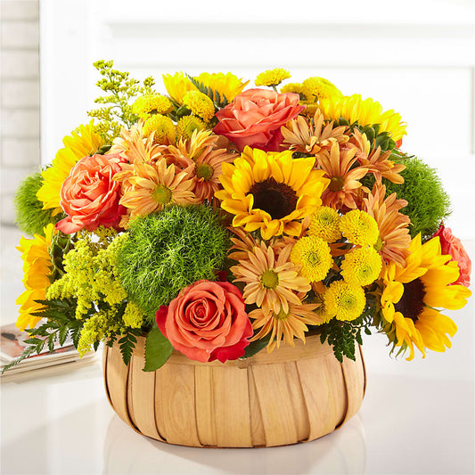 Harvest Sunflower Basket – BLOOMERS FLOWER & ASHLEY JO ANTIQUES, Corry PA