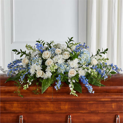 Timeless Essence Casket Spray – BLOOMERS FLOWER & ASHLEY JO ANTIQUES, Corry PA