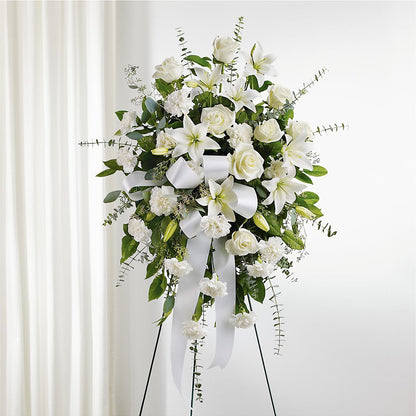 With Care Standing Spray – BLOOMERS FLOWER & ASHLEY JO ANTIQUES, Corry PA