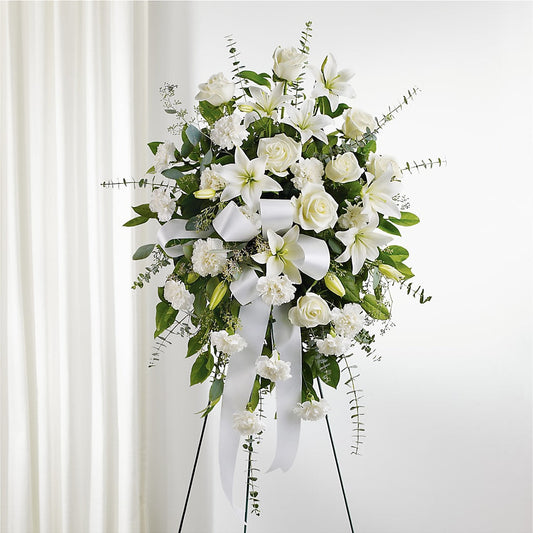 With Care Standing Spray – BLOOMERS FLOWER & ASHLEY JO ANTIQUES, Corry PA