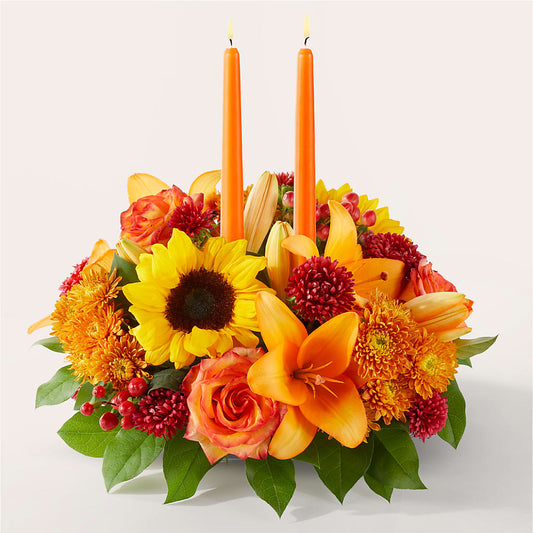 Grateful Centerpiece – BLOOMERS FLOWER & ASHLEY JO ANTIQUES, Corry PA