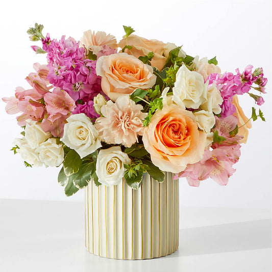 Paradise Bouquet with Ivory Vase – BLOOMERS FLOWER & ASHLEY JO ANTIQUES, Corry PA