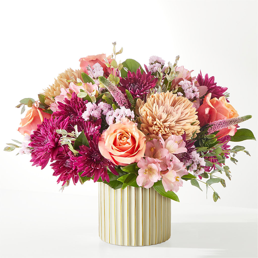 Berry Cobbler Bouquet with Ivory Vase – BLOOMERS FLOWER & ASHLEY JO ANTIQUES, Corry PA