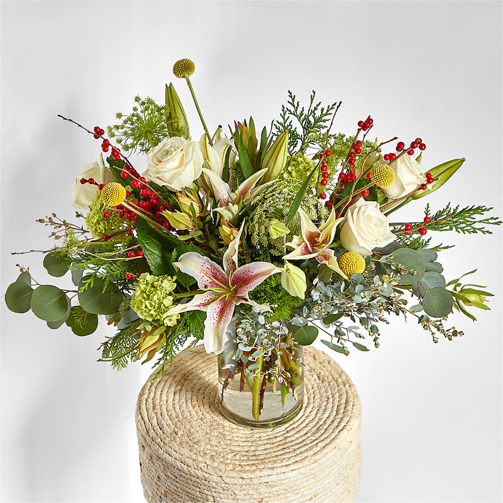 Berry & Bright Bouquet – BLOOMERS FLOWER & ASHLEY JO ANTIQUES, Corry PA