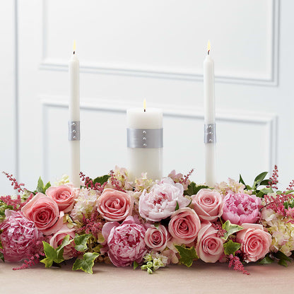 Worldwide Romance Unity Candle Arrangement – BLOOMERS FLOWER & ASHLEY JO ANTIQUES, Corry PA