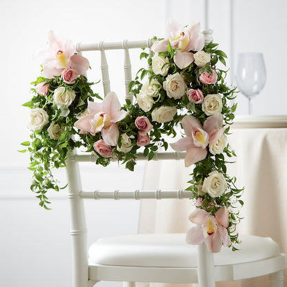 Orchid Rose Chair Décor – BLOOMERS FLOWER & ASHLEY JO ANTIQUES, Corry PA