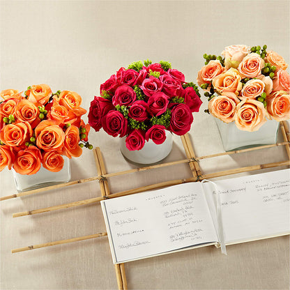 Dawn Rose Centerpiece – BLOOMERS FLOWER & ASHLEY JO ANTIQUES, Corry PA